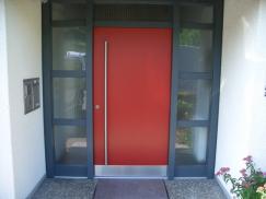 Holz-Haustür-Element mit Seitenteil- und Oberlichtverglasung